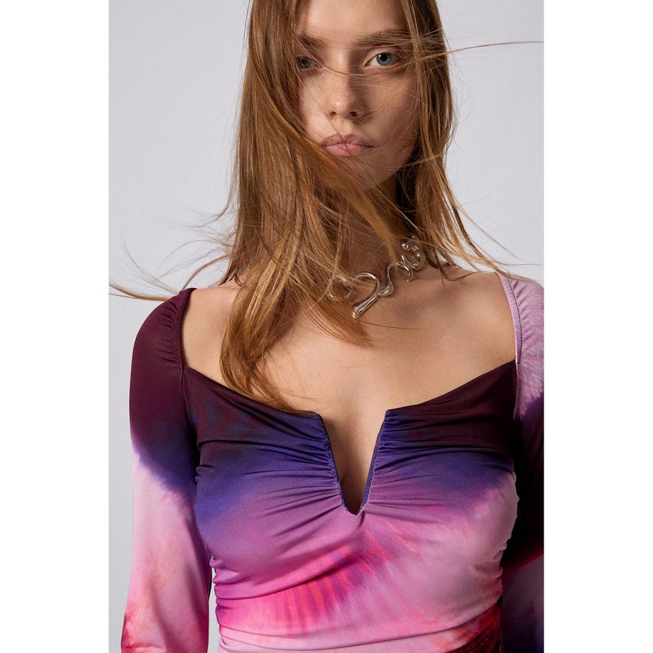 Desigual Robe longue à manches longues avec fente  