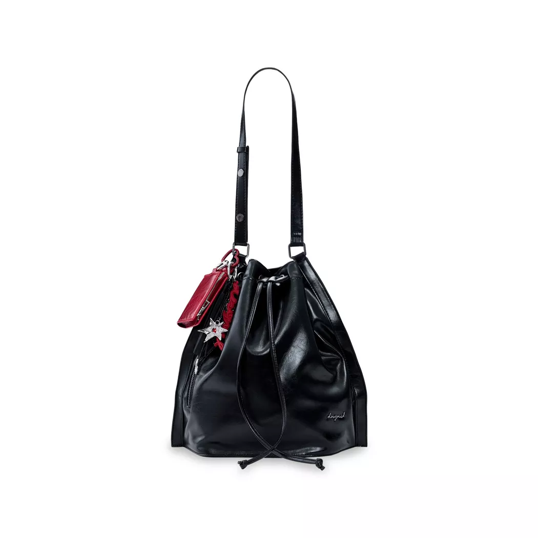 Desigual Sac à dos moyen brodé avec charms BLACK U female 7