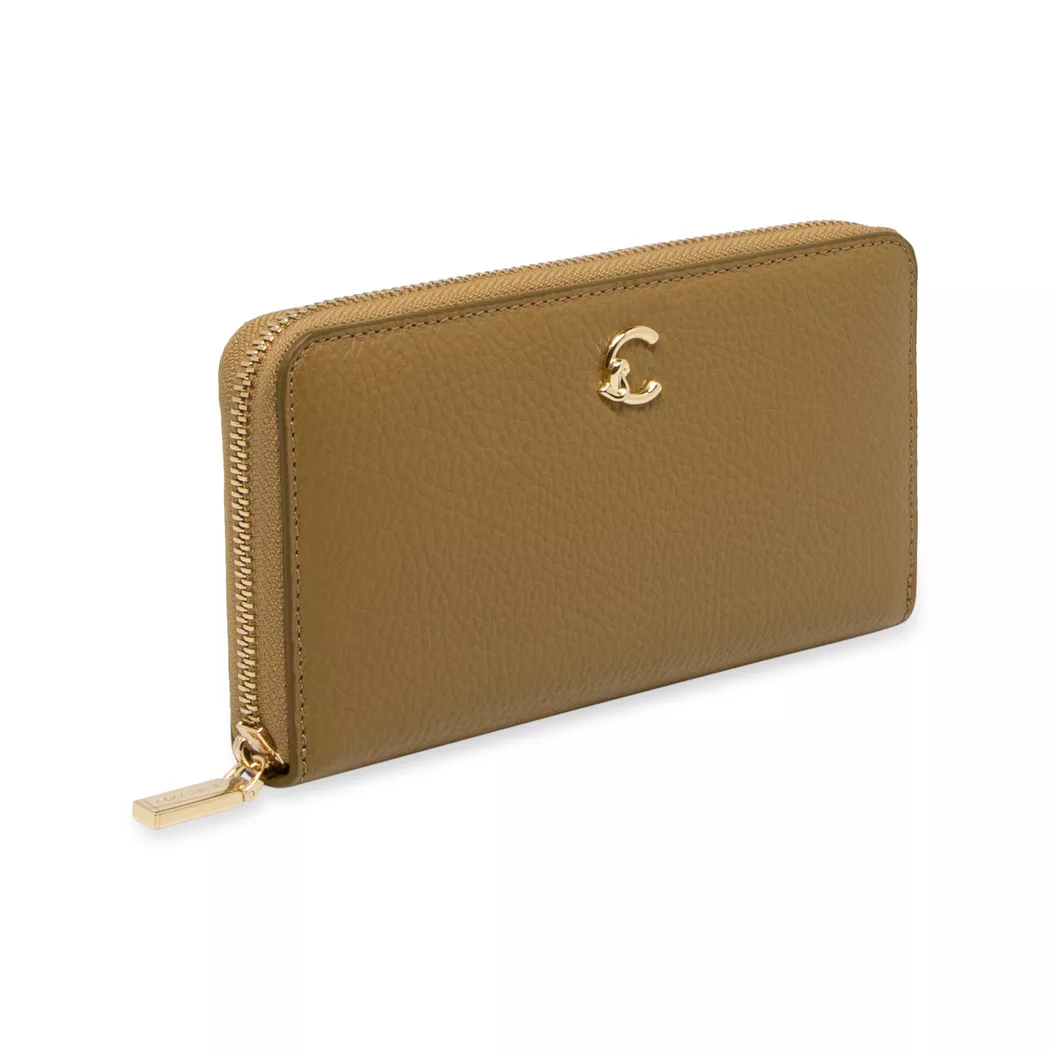 Coccinelle Metallic Soft Wallet Khaki OneSize