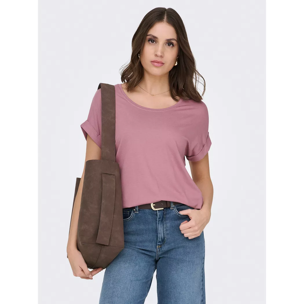 Only - T-Shirt, für Damen, Altrosa, Größe S