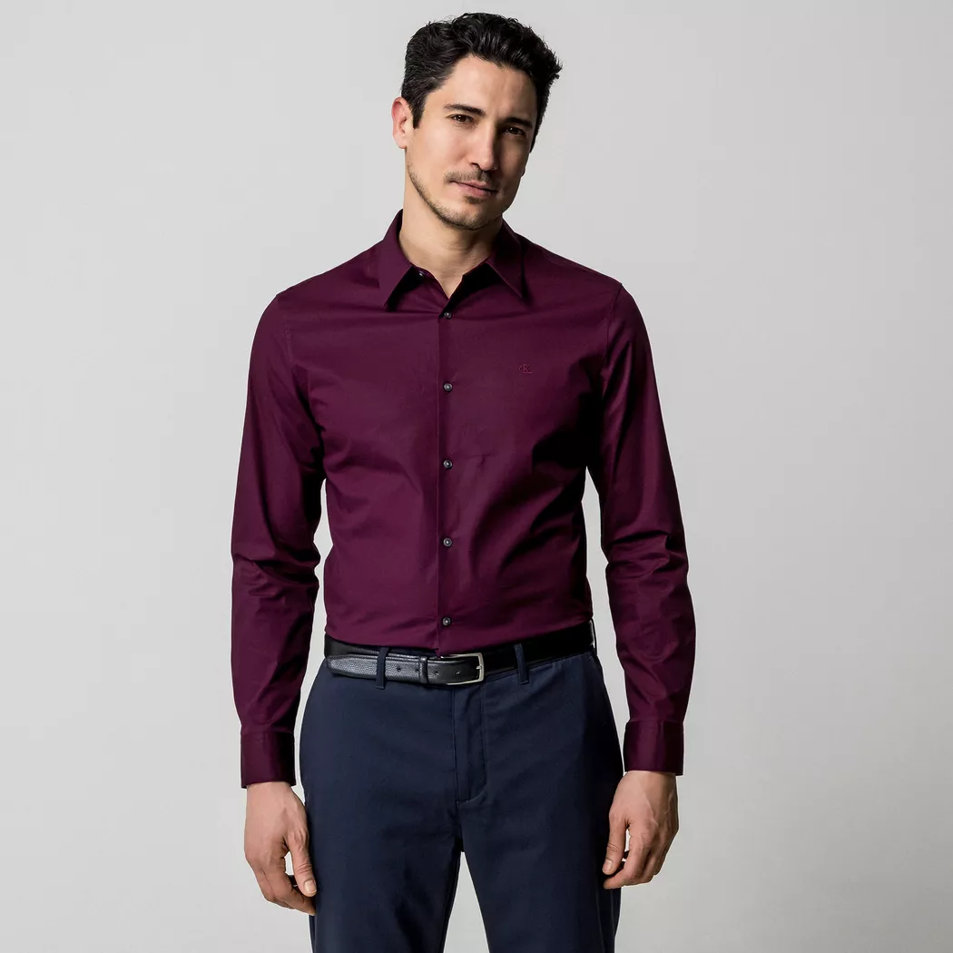 Calvin KLEIN Hemden, für Herren, Pflaume, Größe S