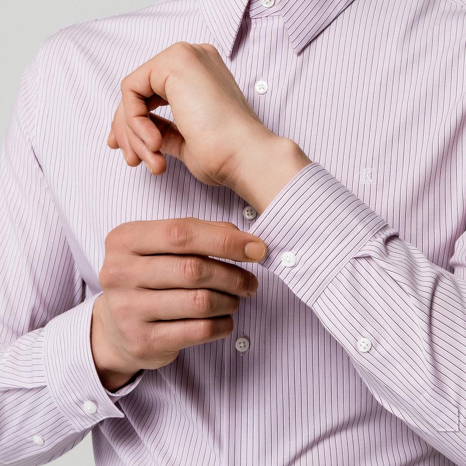 CALVIN KLEIN Hemden Herren Gestreiftes Langarmhemd Regular Fit  