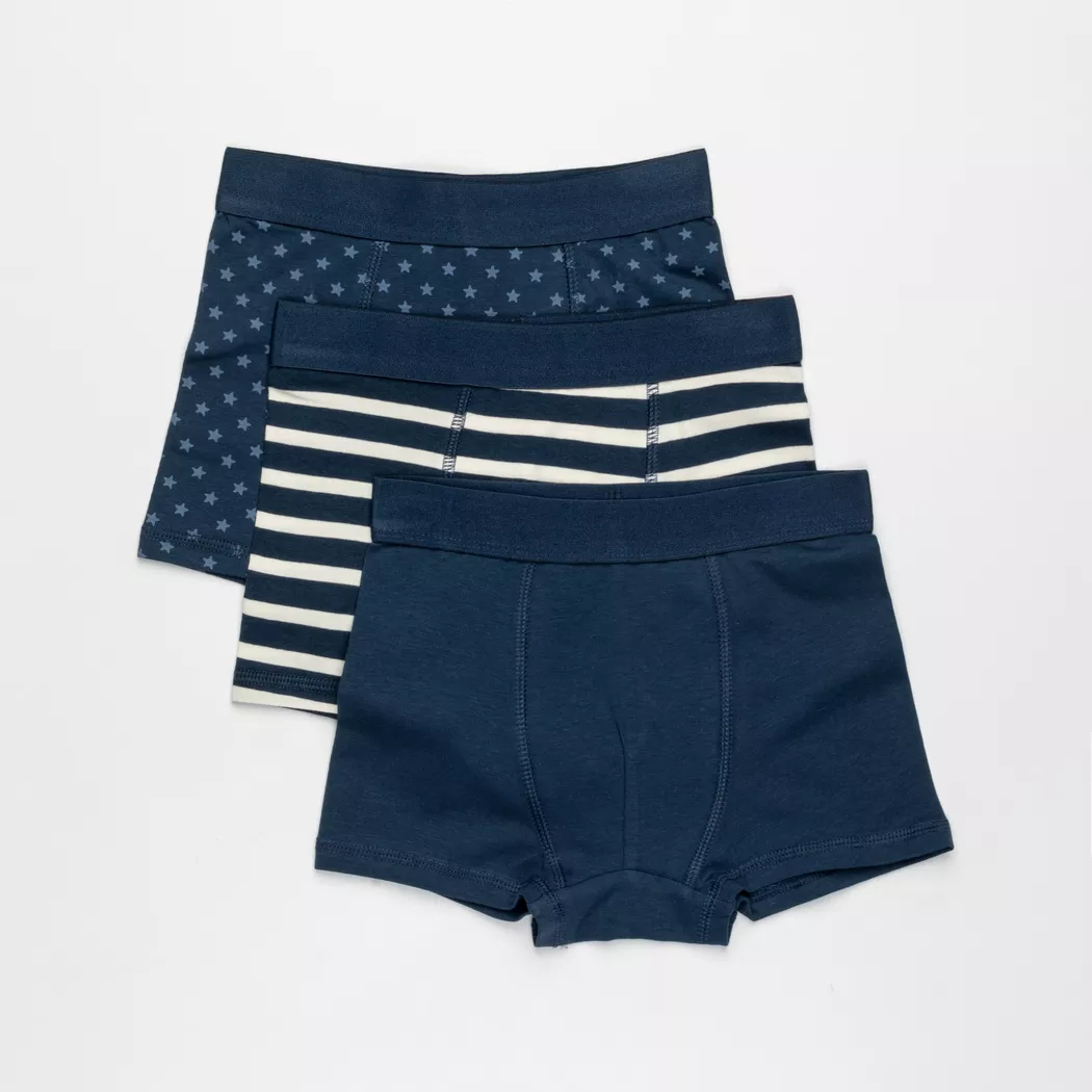 Manor Kids - Boxershorts, 3er-Pack, 122-128, Marine