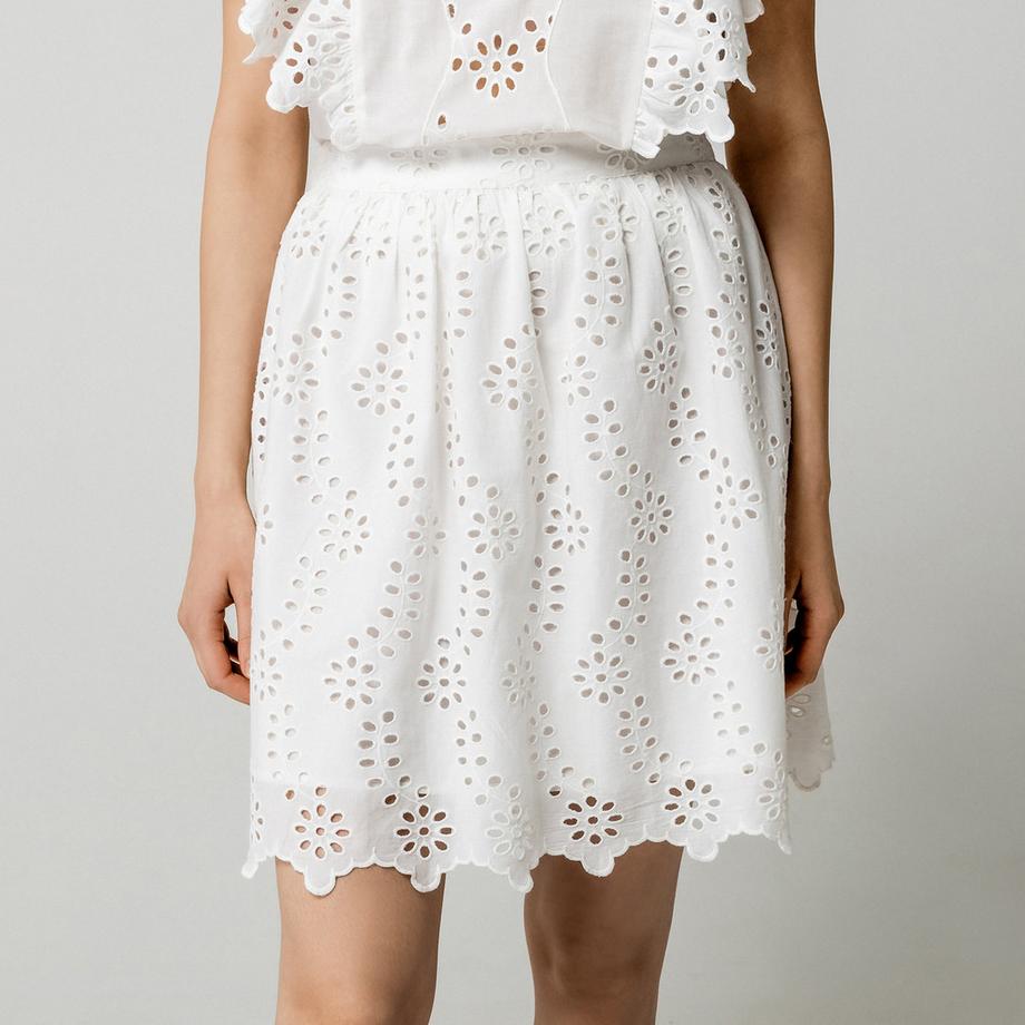 Manor Woman Jupe brodée à œillets  