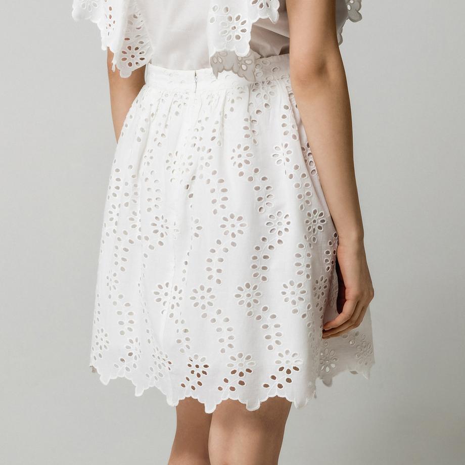 Manor Woman Jupe brodée à œillets  