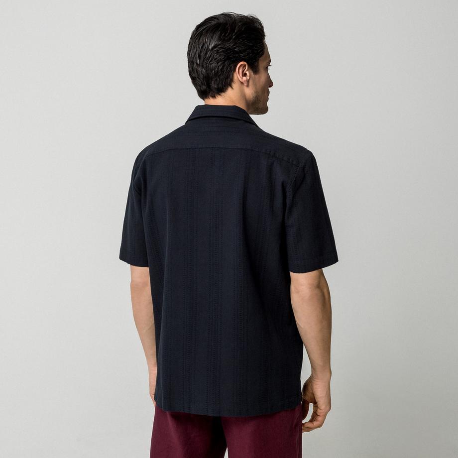 Manor Man Chemise à manches courtes avec liens à nouer  