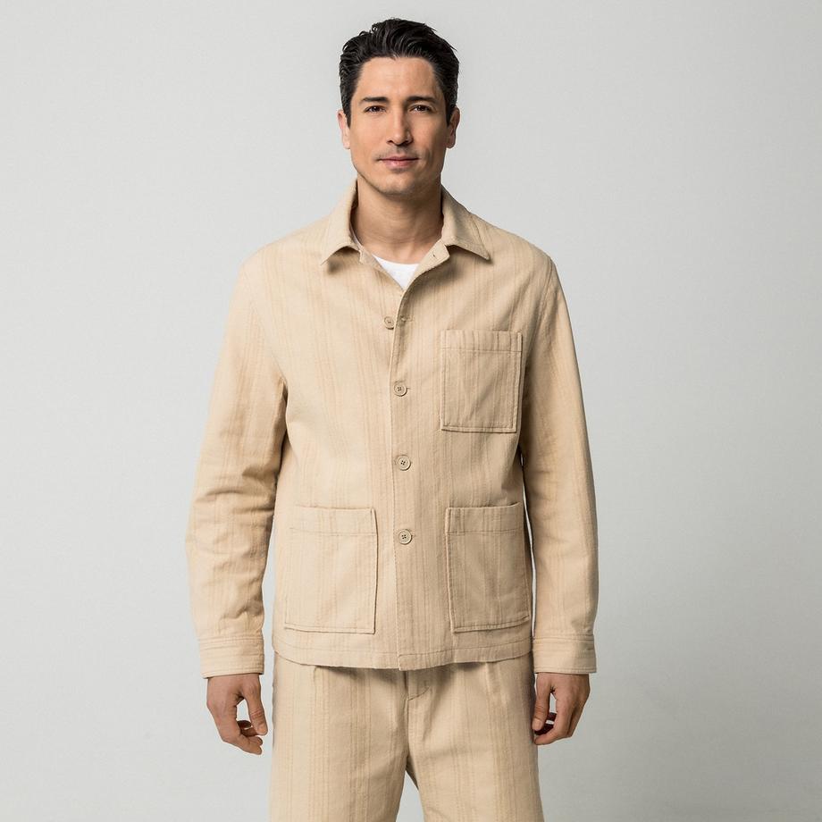 Manor Man Gestreiftes Overshirt  