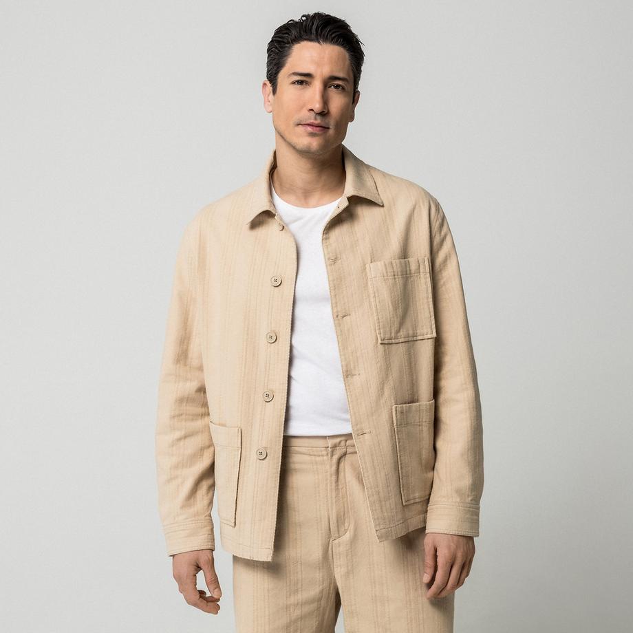 Manor Man Gestreiftes Overshirt  