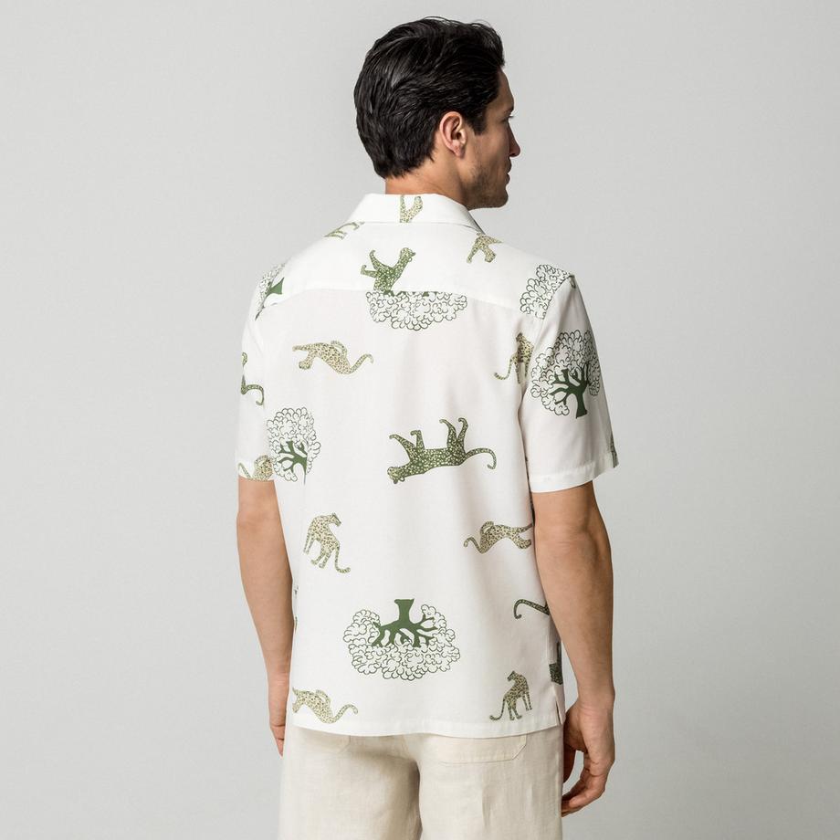 Manor Man Camicia a maniche corte con motivo floreale  