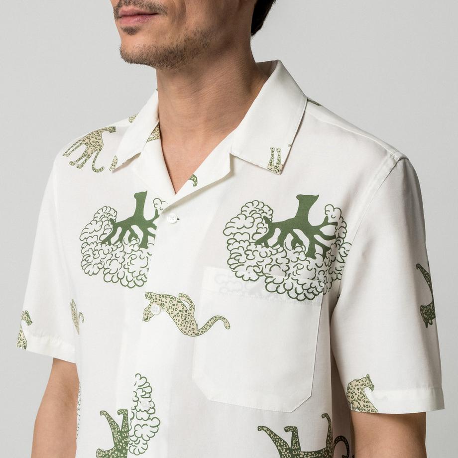 Manor Man Camicia a maniche corte con motivo floreale  