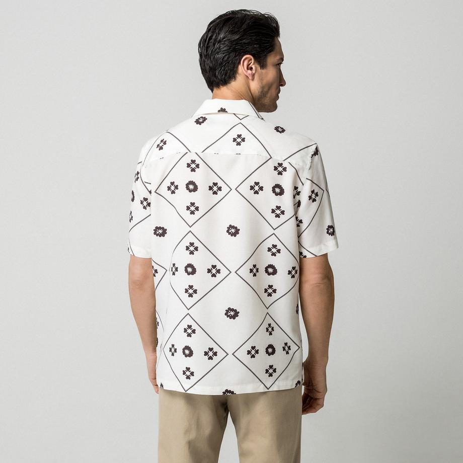 Manor Man Chemise à manches courtes à motif floral  