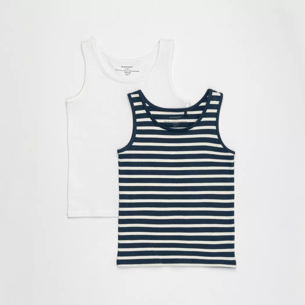 Manor Kids - Duopack, Tank Top, 146-152, Marine