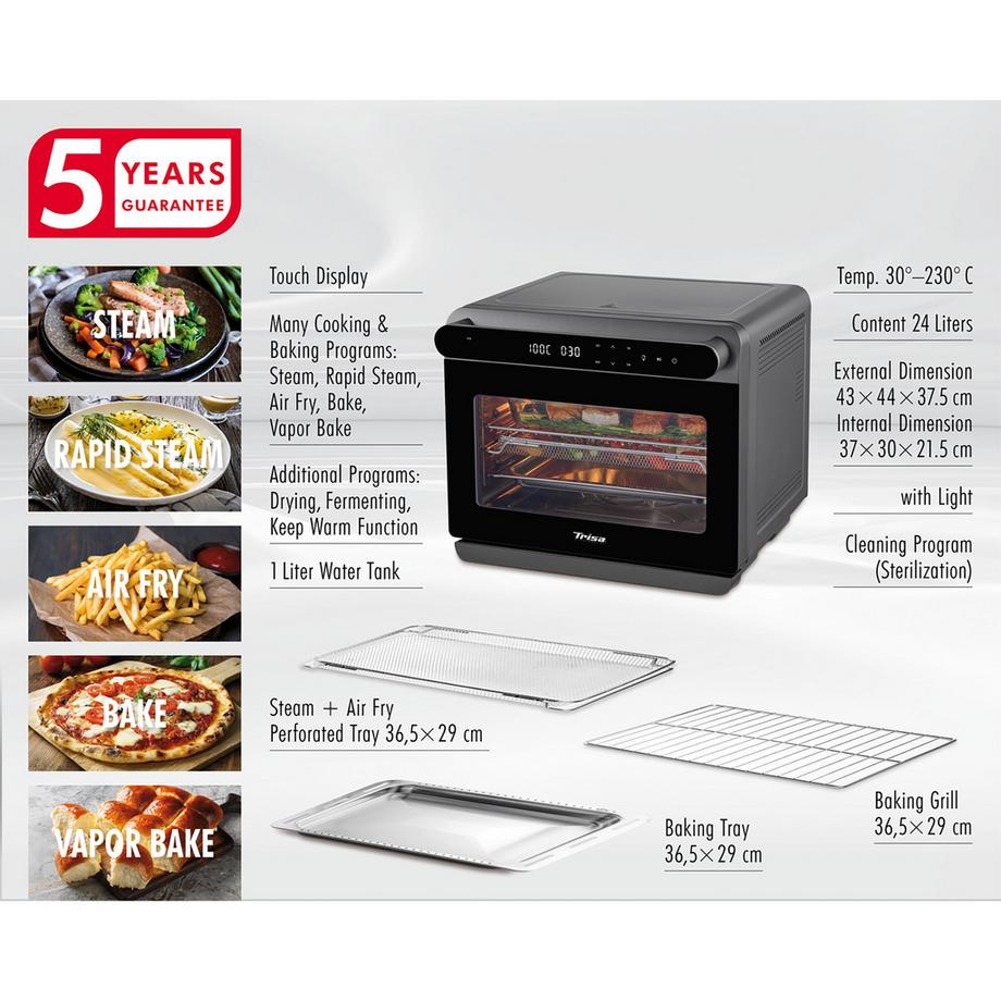 Trisa Four à vapeur Vapeur, air chaud 