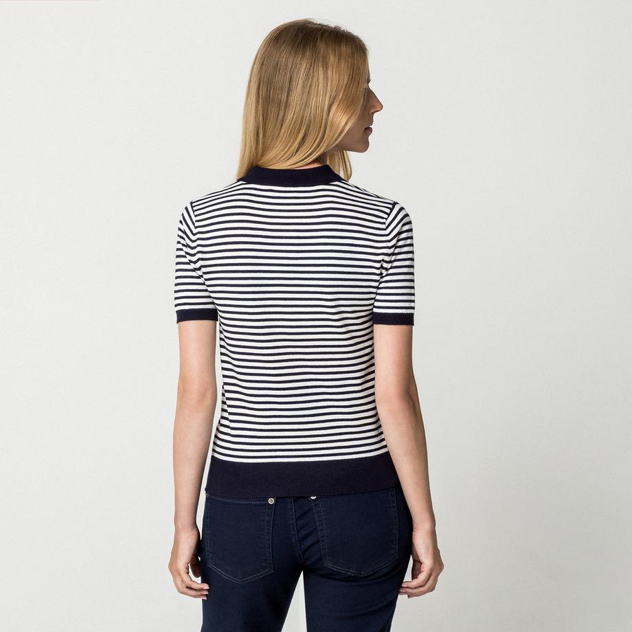 Manor Woman Maglione Polo Rigato Maniche Corte  