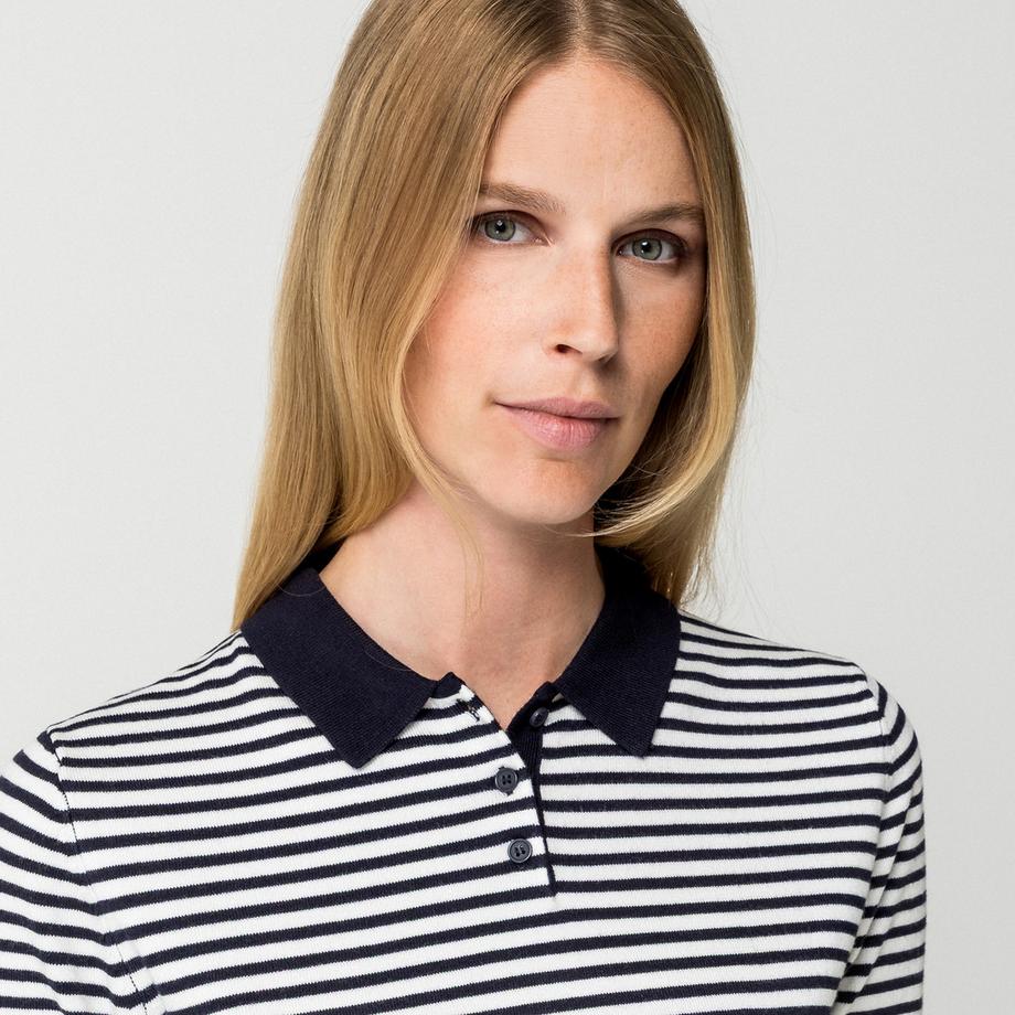 Manor Woman Maglione Polo Rigato Maniche Corte  