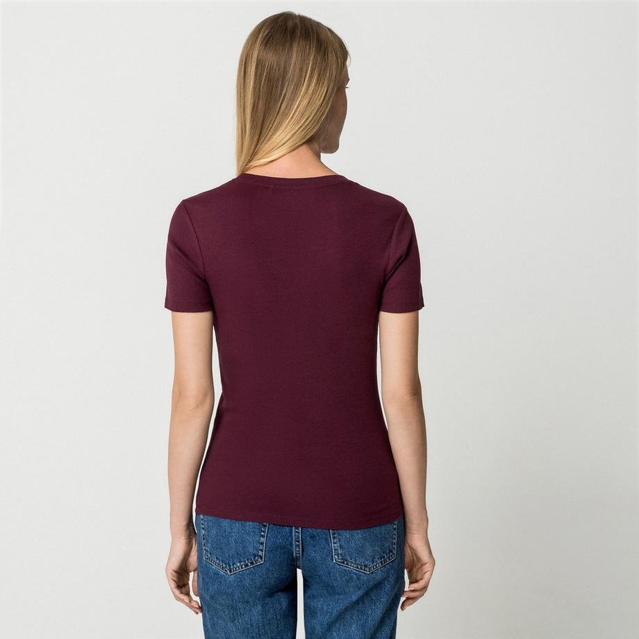 Manor Woman T-shirt côtelé à manches courtes  