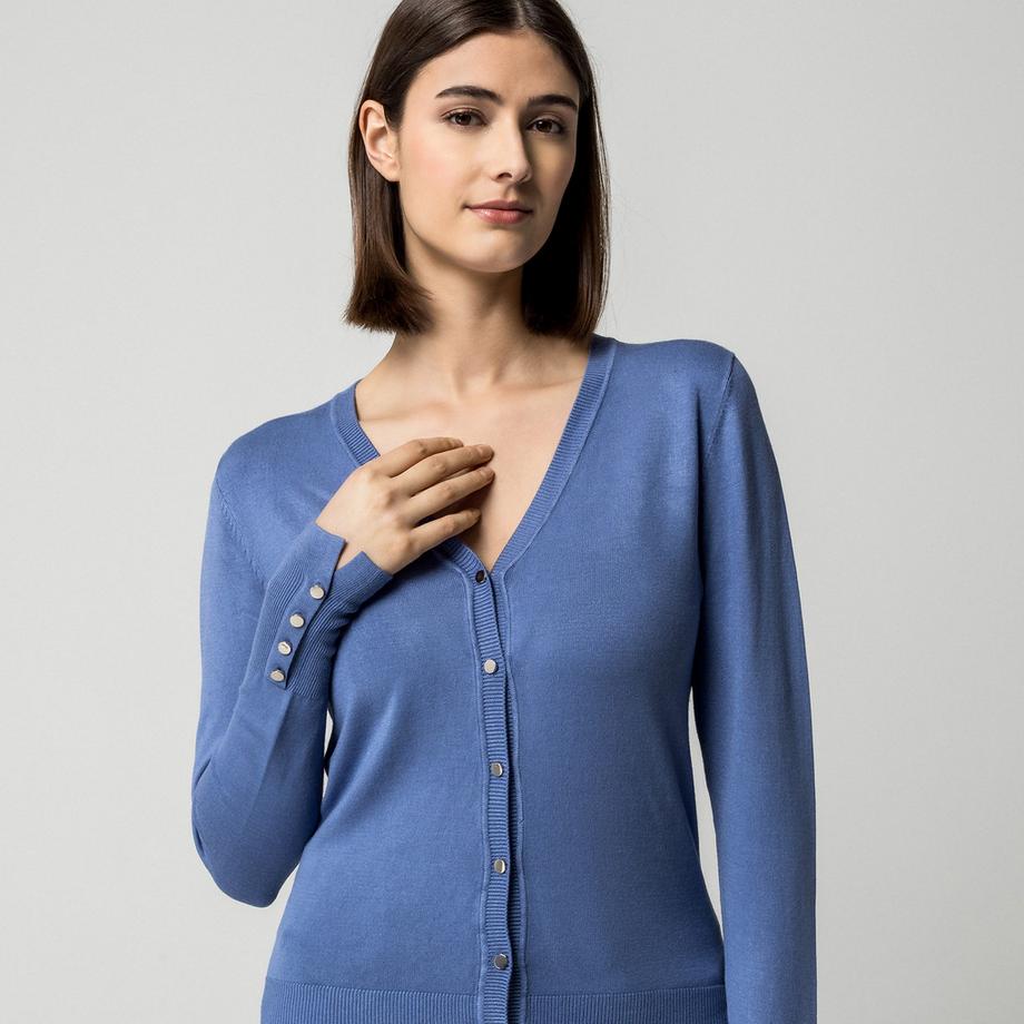 Manor Woman V-Ausschnitt Strickjacke mit Knopfleiste  