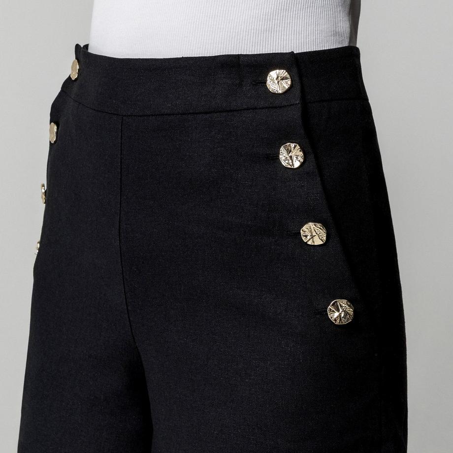 Manor Woman Short Taille Haute avec Boutons Décoratifs  