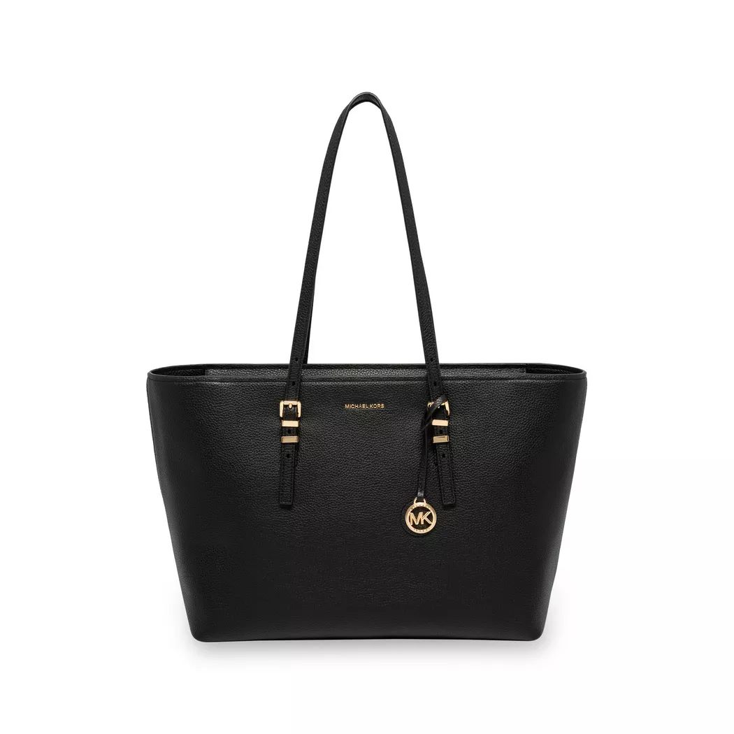 Michael Kors Quinn Large Pebbled Leather Tote Bag black One Size female