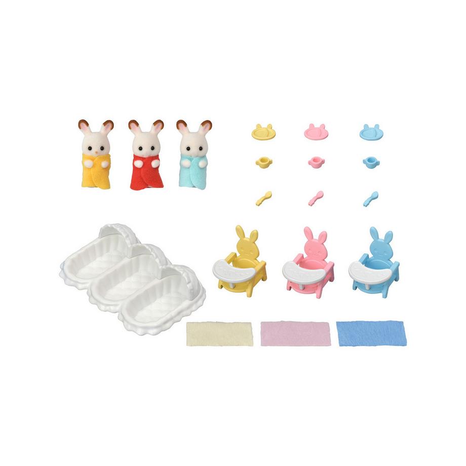 Sylvanian Families  SF Les triplés lapin chocolat 