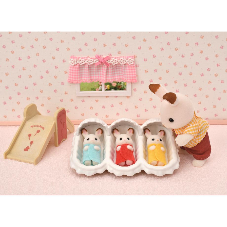 Sylvanian Families  SF Les triplés lapin chocolat 