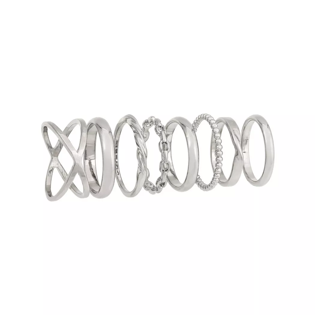 Bijou Brigitte - Ring-Set, Metallgrau 2
