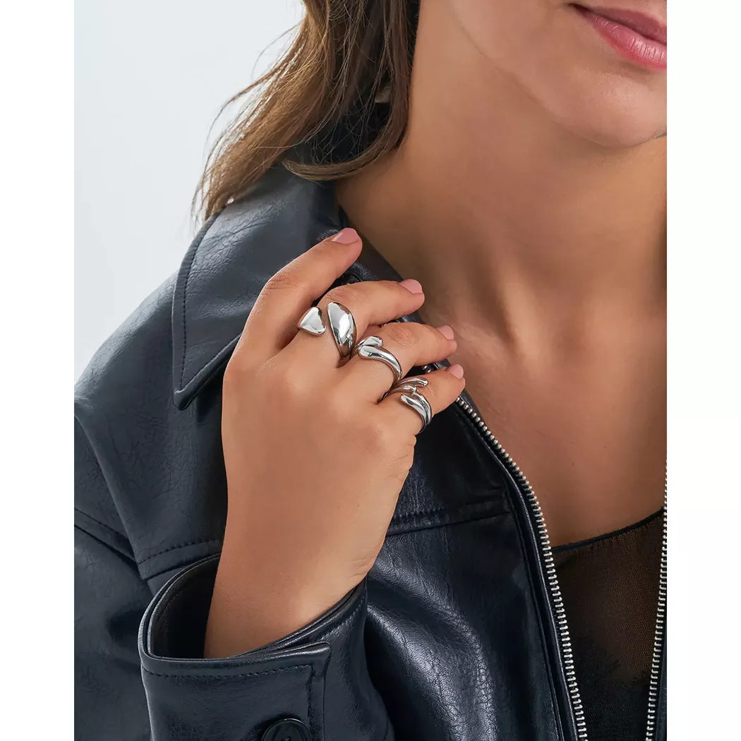 Bijou Brigitte - Ring-Set, Metallgrau