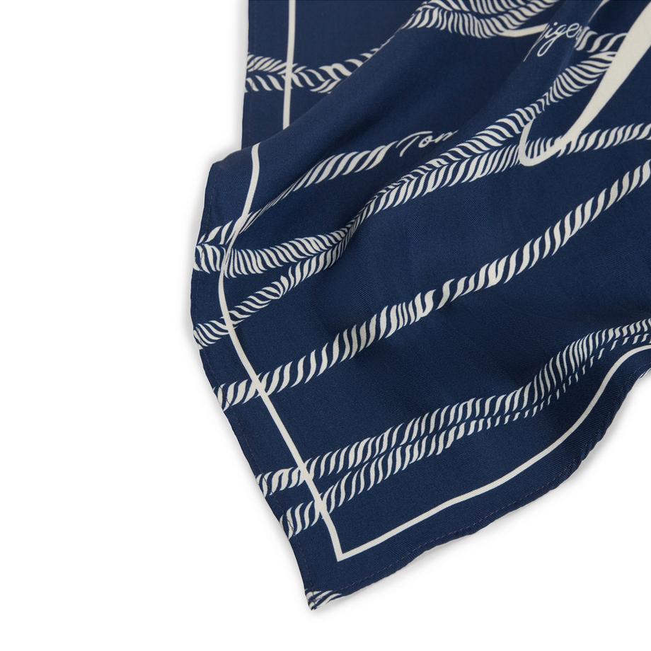 TOMMY HILFIGER TOMMY SCRIPT Foulard en soie imprimé corde  