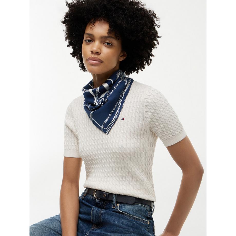 TOMMY HILFIGER TOMMY SCRIPT Foulard en soie imprimé corde  