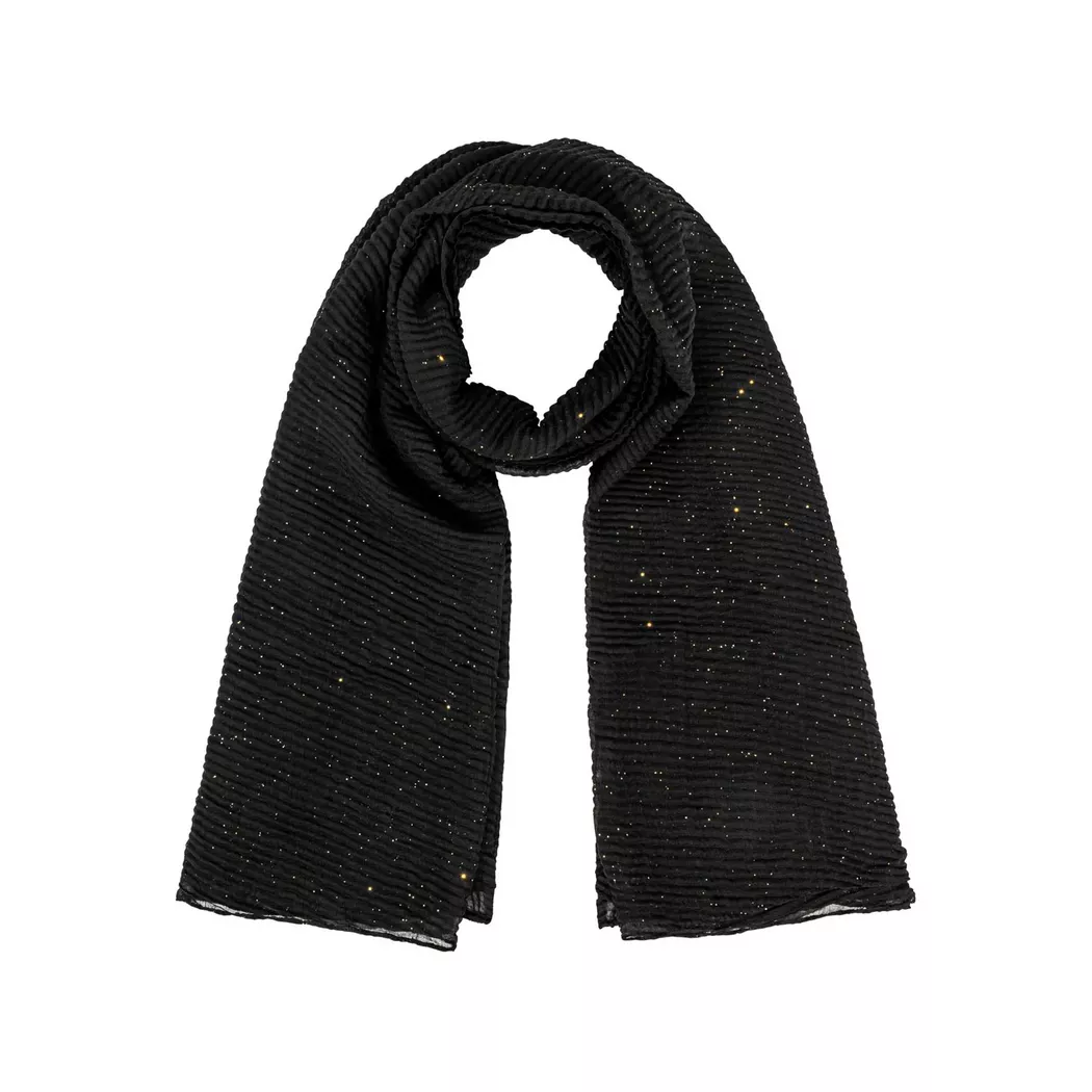 Bijou Brigitte Soft Glitter Women Scarf Black