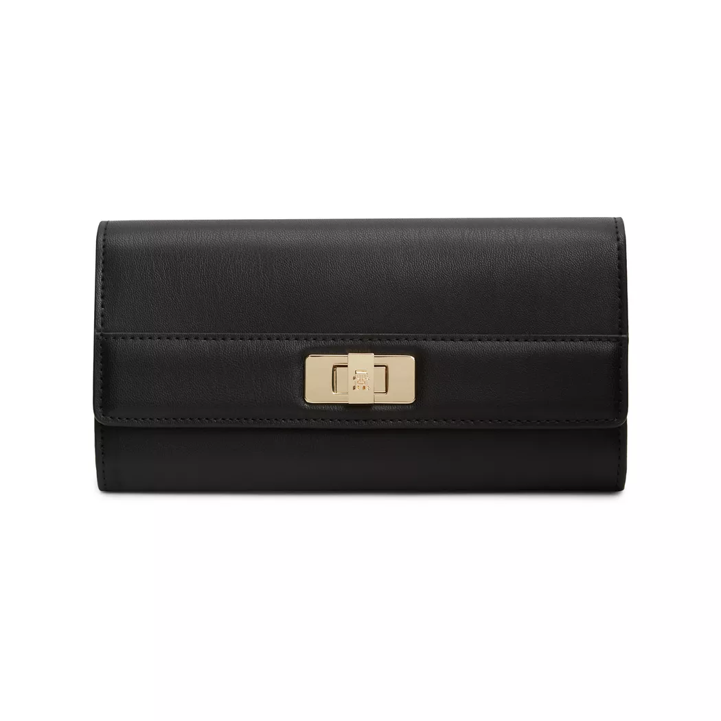 Tommy Hilfiger Women's Modern Large Flap Wallet Black