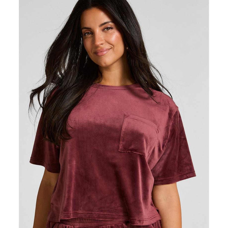 Hunkemöller Top Manches Courtes Velours  