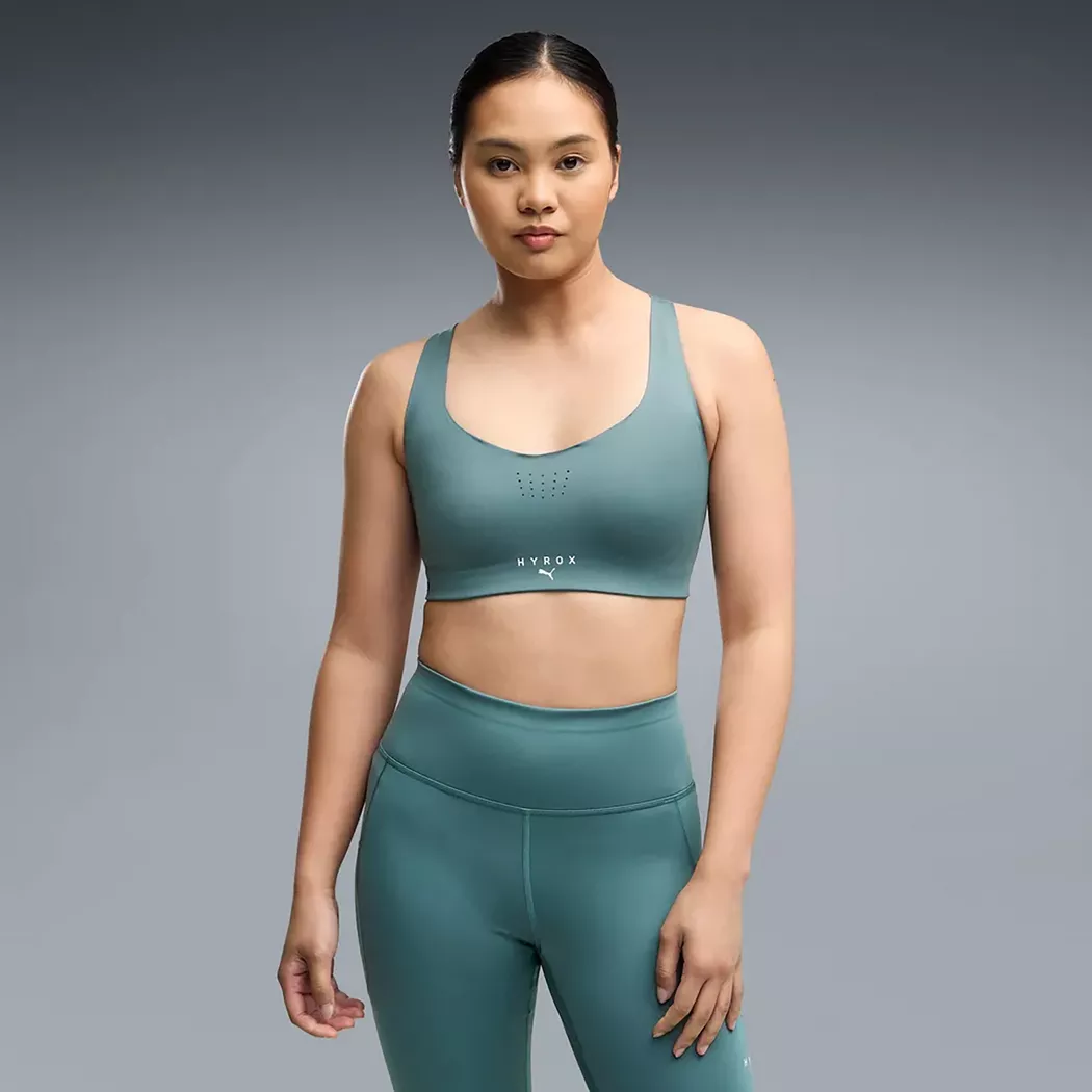 Puma - Reggiseno sportivo, W  X Hyrox Pwrmode Bra, L, Verde