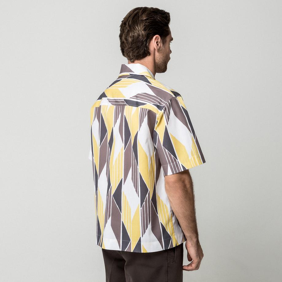 HUGO Espino Camicia a maniche corte con motivo geometrico  