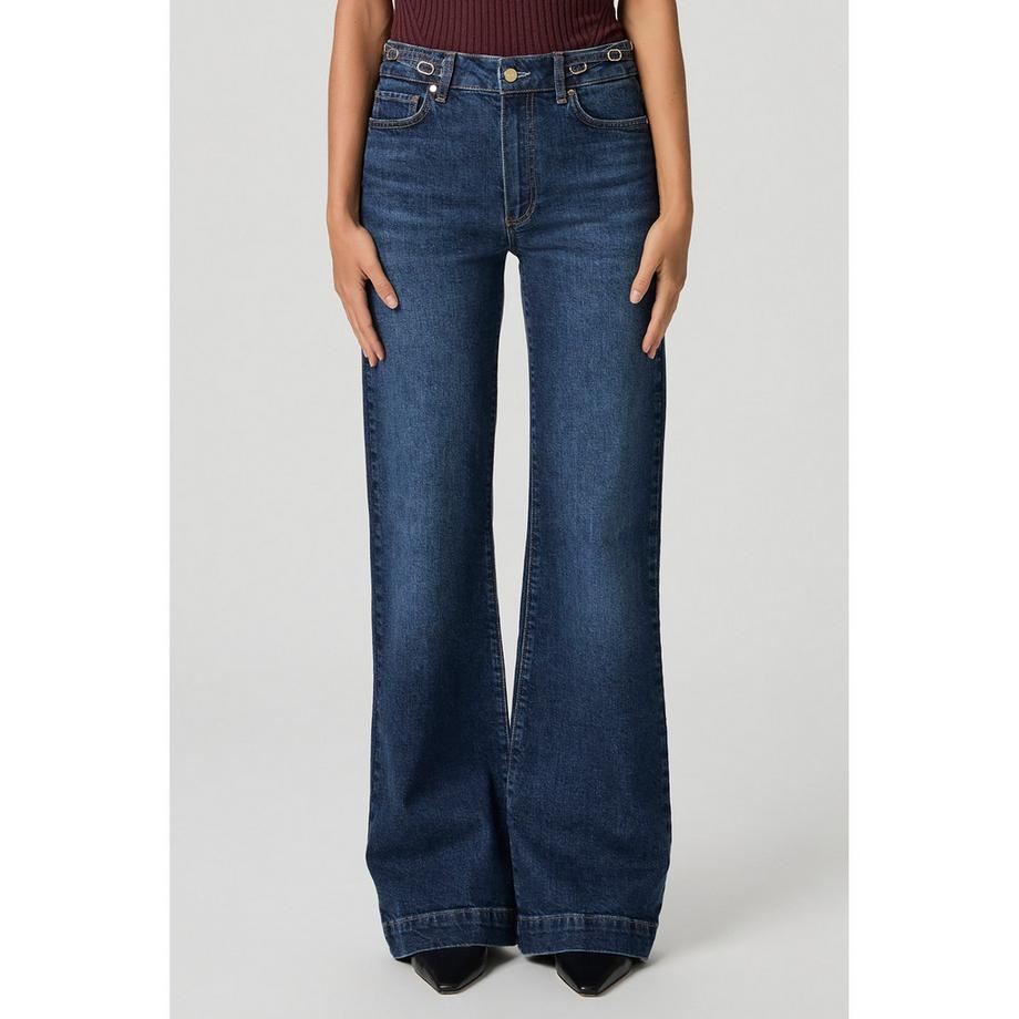 PAIGE High Rise Relaxed Loose Fit Straight Leg Jeans  