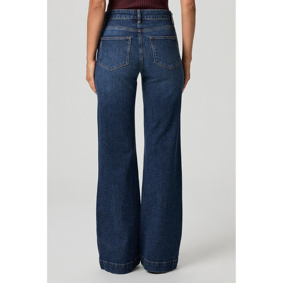 PAIGE High Rise Relaxed Loose Fit Straight Leg Jeans  