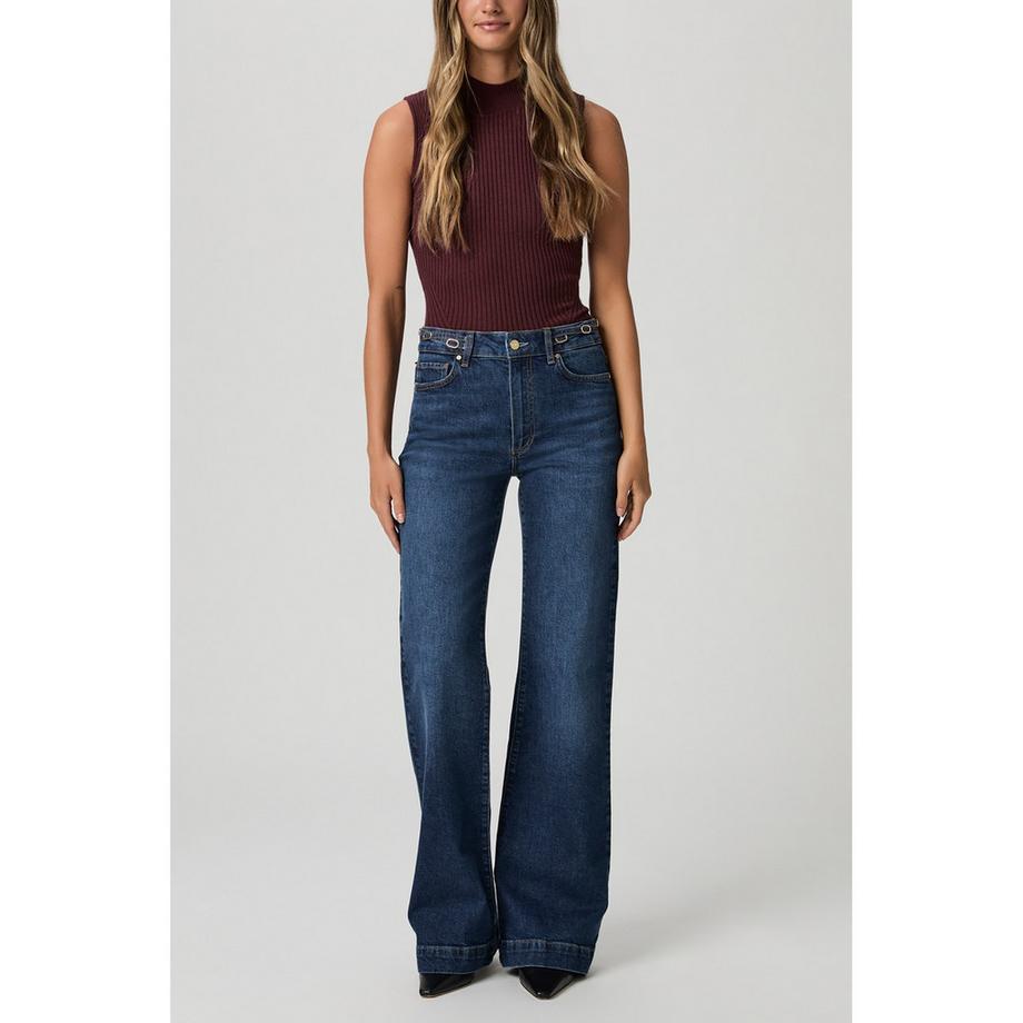 PAIGE High Rise Relaxed Loose Fit Straight Leg Jeans  
