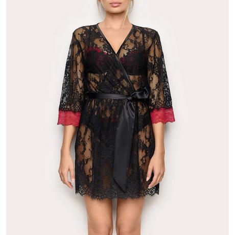 Yamamay Kimono in Pizzo con Dettagli in Raso  