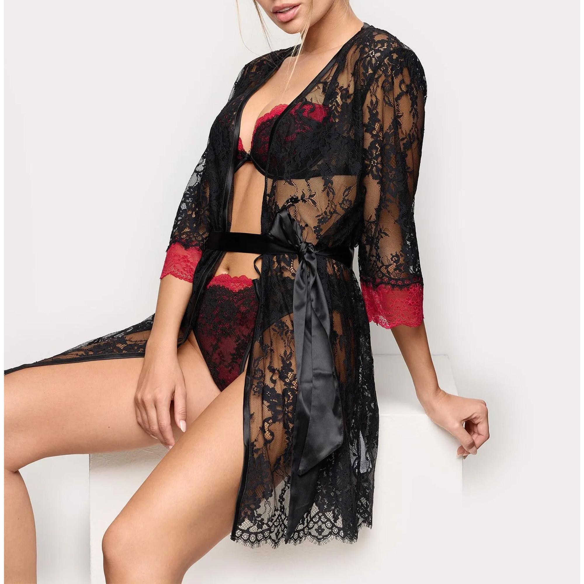 Yamamay Kimono in Pizzo con Dettagli in Raso  