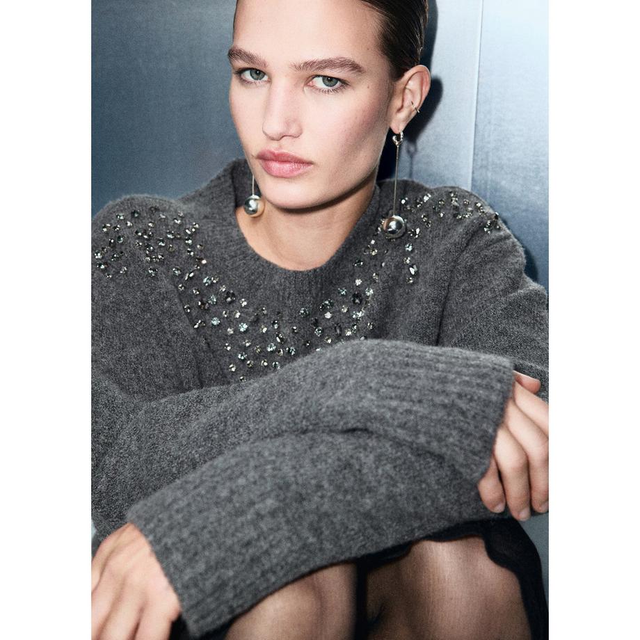 MANGO Estrella Maglione Decorato  