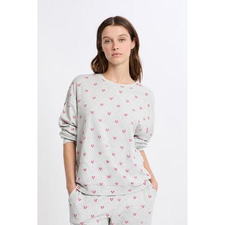 Etam T-shirt Imprimé Cœurs Manches Longues  