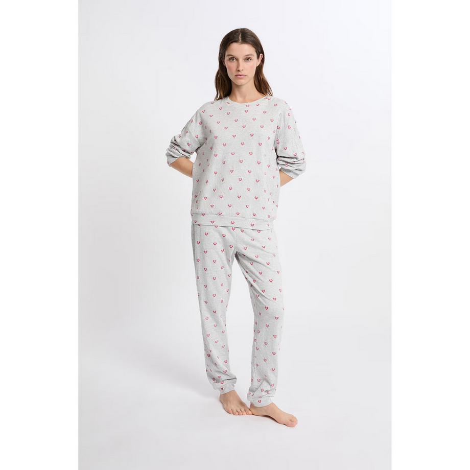 Etam T-shirt stampa cuori maniche lunghe  