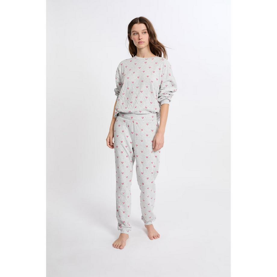 Etam Pantaloni pigiama lunghi stampa cuori  