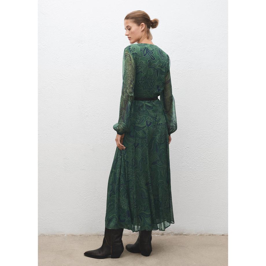 MANGO DIVINE Geblümtes Hemdblusenkleid mit Gürtel  