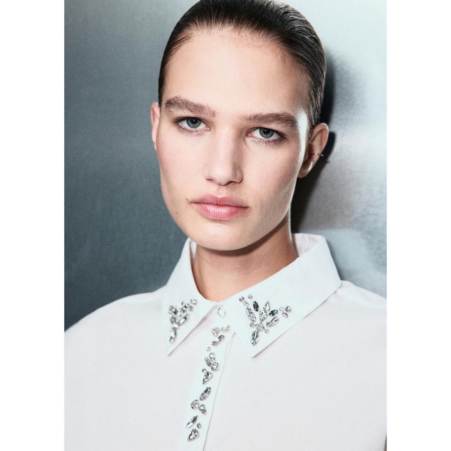 MANGO RUS Chemisier Col Orné  