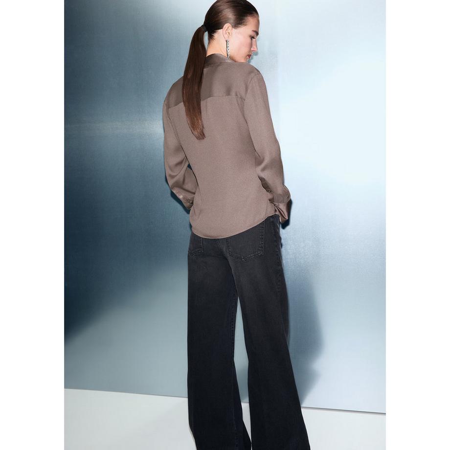 MANGO RIDER Satin Wickelbluse  