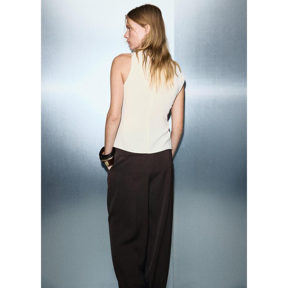 MANGO Joia Blusa asimmetrica senza maniche con dettaglio metallico  