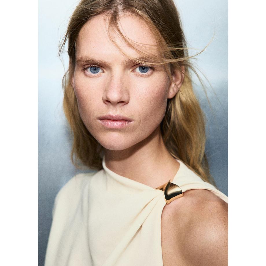 MANGO Joia Blusa asimmetrica senza maniche con dettaglio metallico  