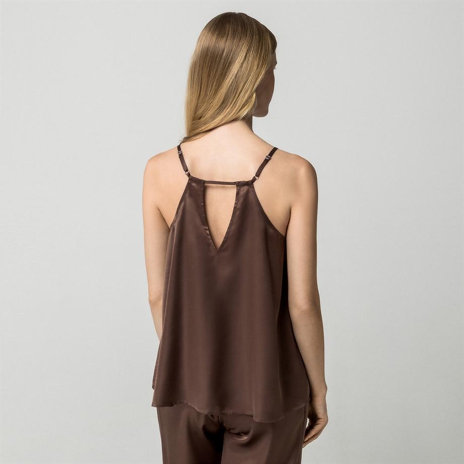 Manor Woman Top en satin avec dentelle  