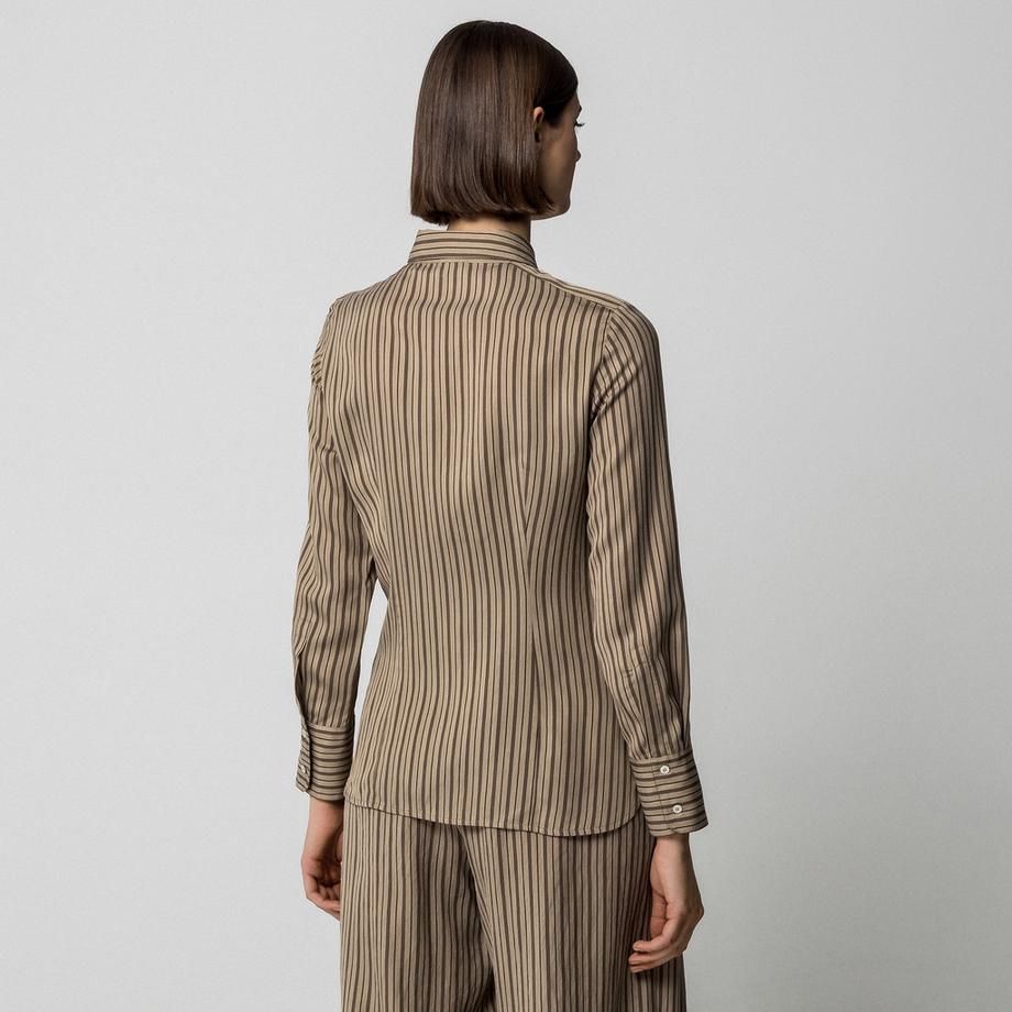 Marella MLLFOLK Camicetta a Maniche Lunghe a Righe  